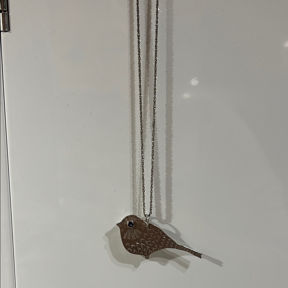 Sterling Silver Bird Pendant Necklace - Picture 3 of 3
